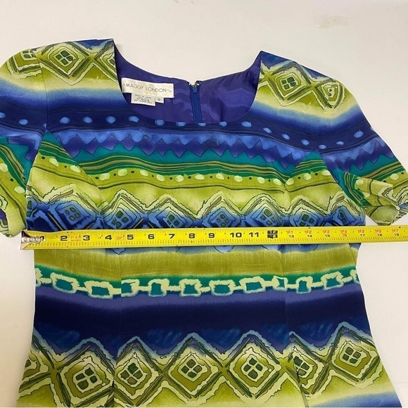 MAGGY London Dress - Blue Green Pattern - Women's - Size 8 - Picture 5 of 7